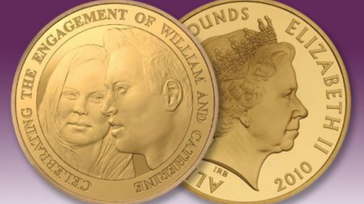marea britanie a fost emisa o moneda cu printul william si kate middleton