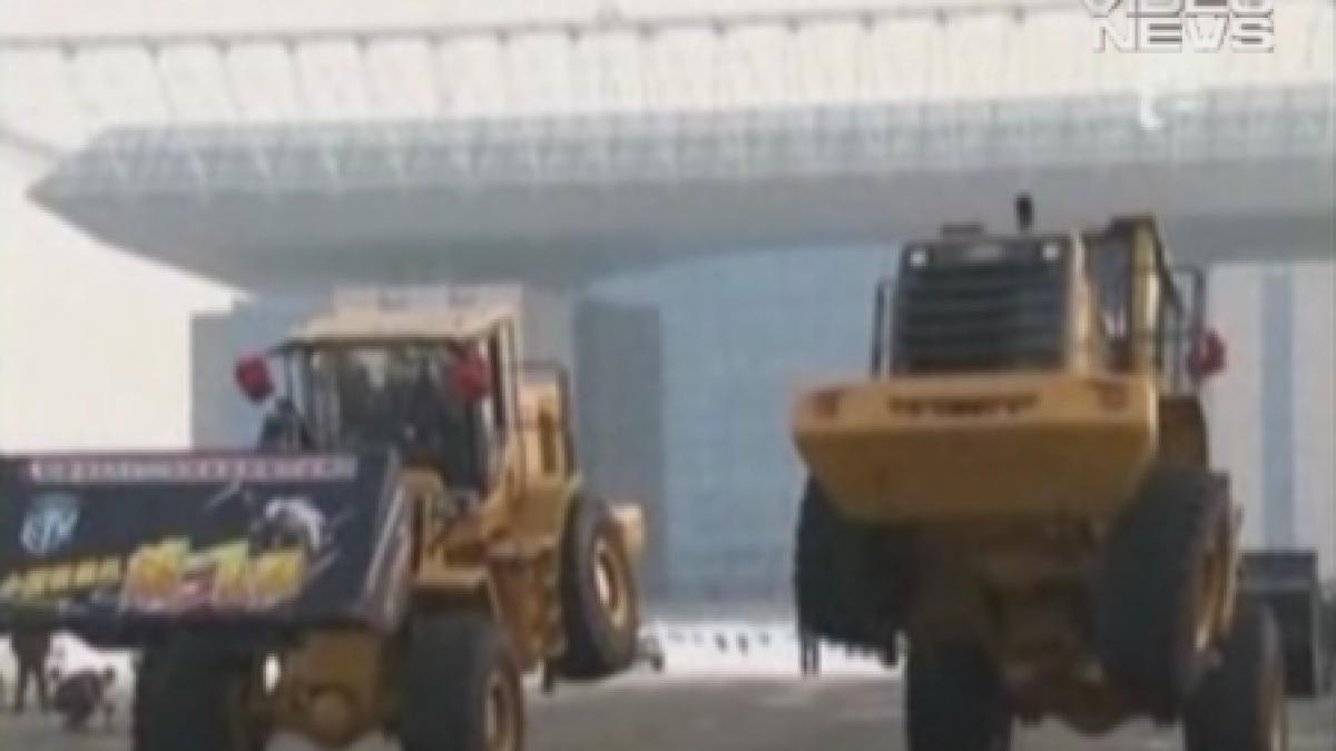 china breakdance cu buldozere de 20 de tone