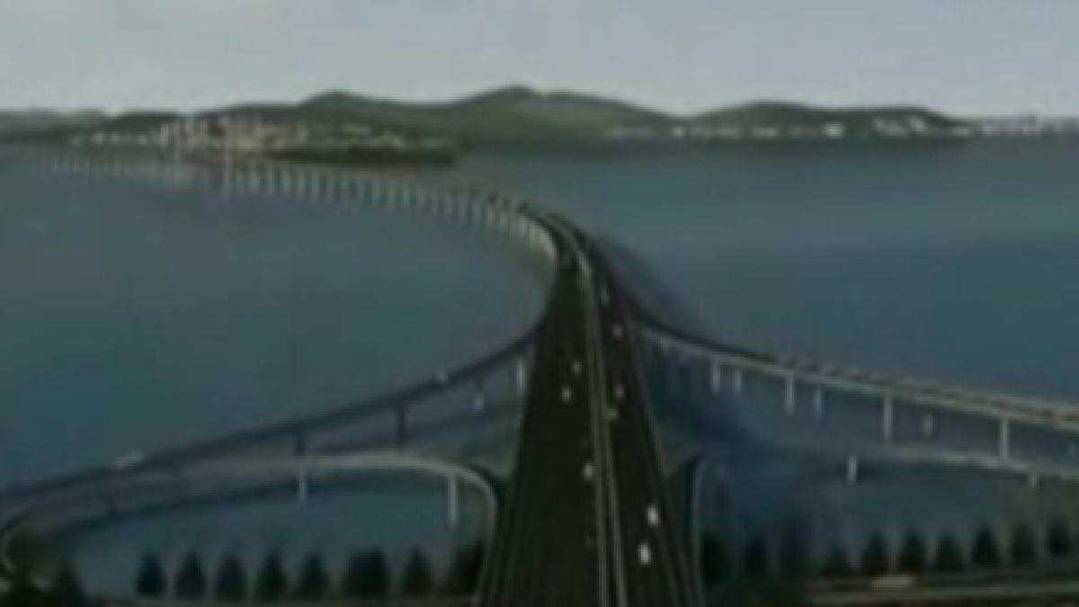 chinezii construiesc cel mai mare pod maritim din lume 42 de kilometri lungime