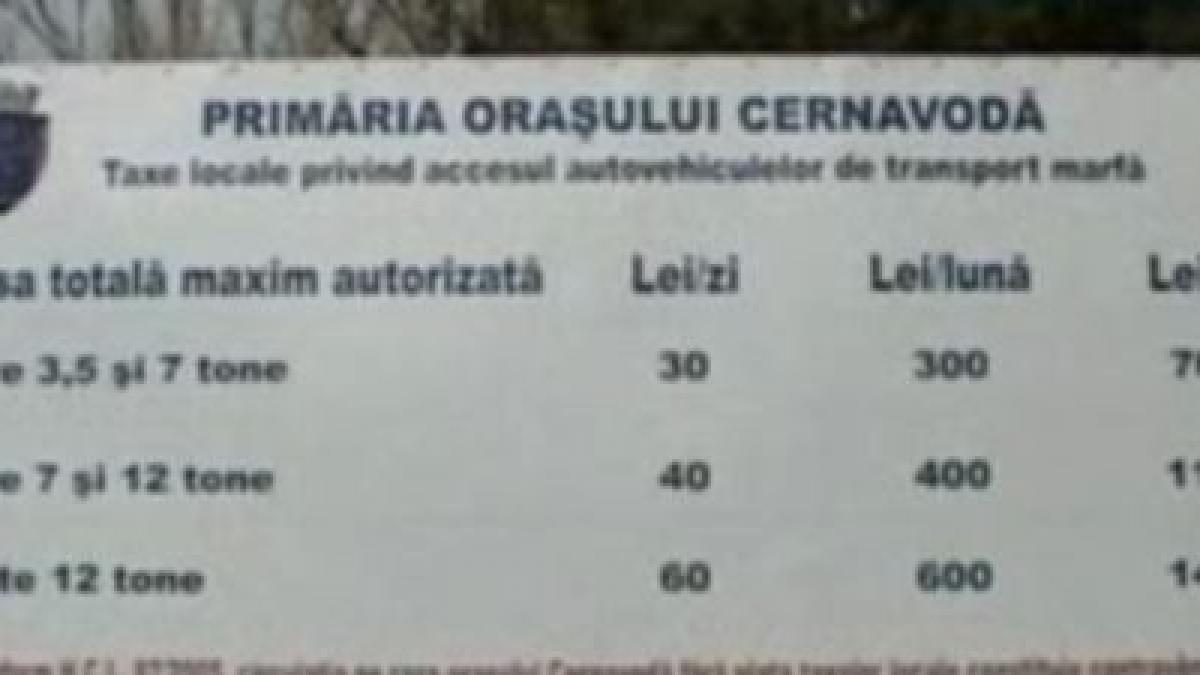 primaria din cernavoda impune taxa masinilor de mare tonaj care vor sa tranziteze orasul