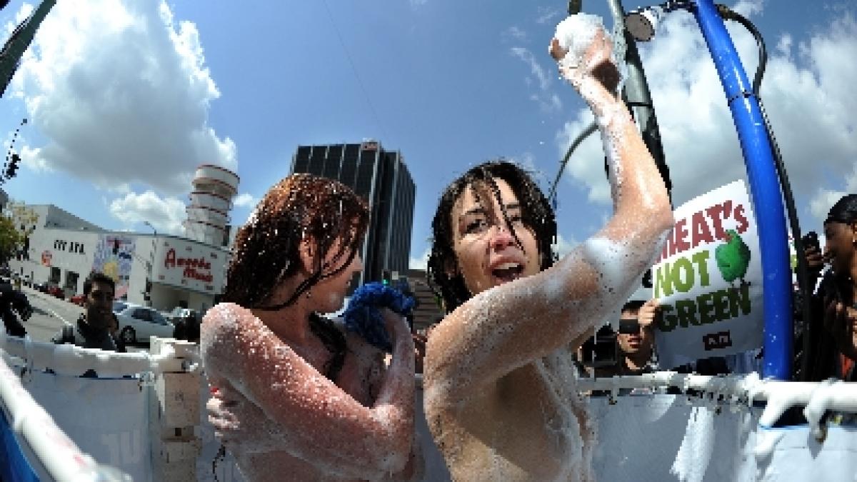 doua tinere topless care faceau dus pe strada au provocat un accident rutier