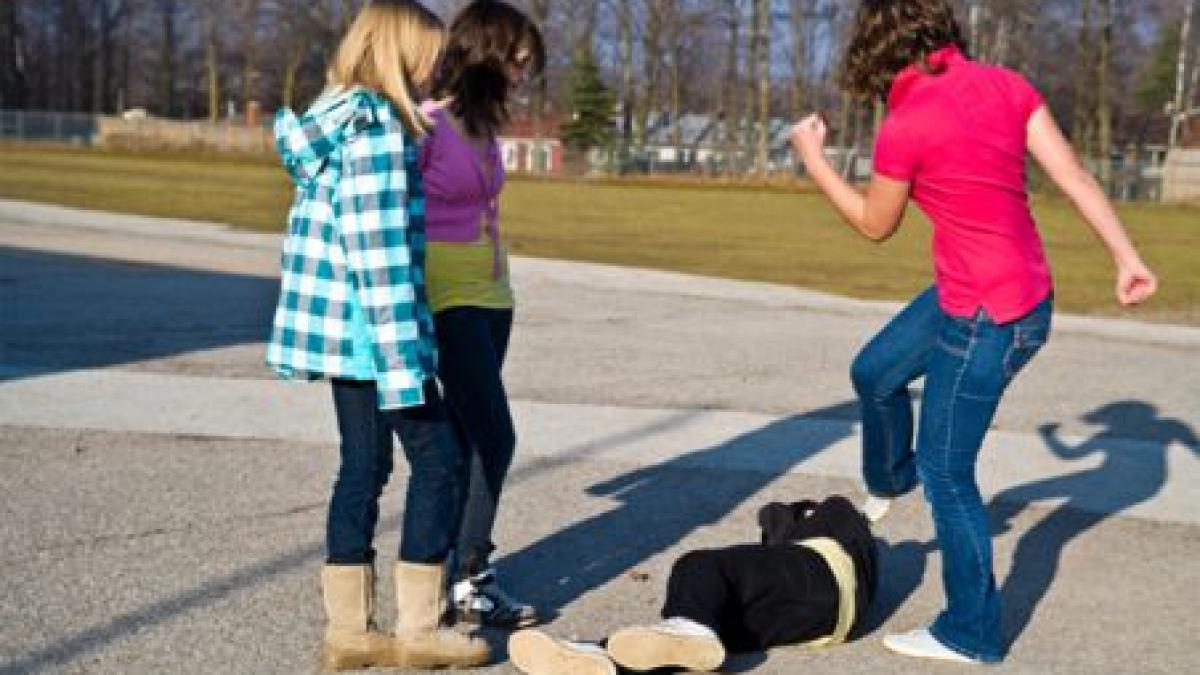 imagini socante doua eleve se bat pe viata si pe moarte in curtea scolii