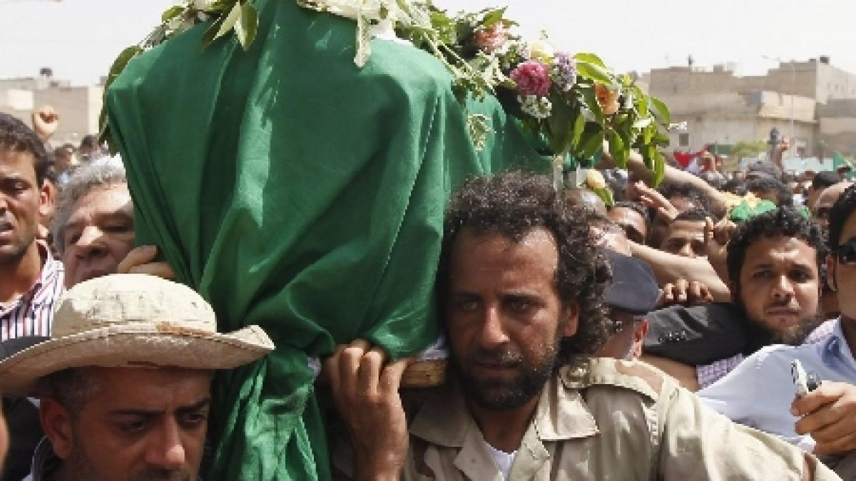 fiul cel mic al lui gaddafi a fost inmormantat