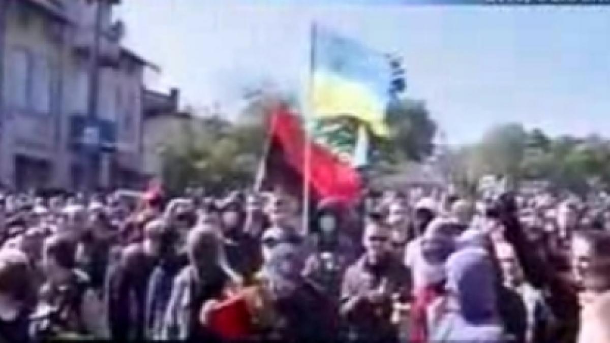 ziua victoriei asupra fascismului sarbatorita de ucraineni prin bataie