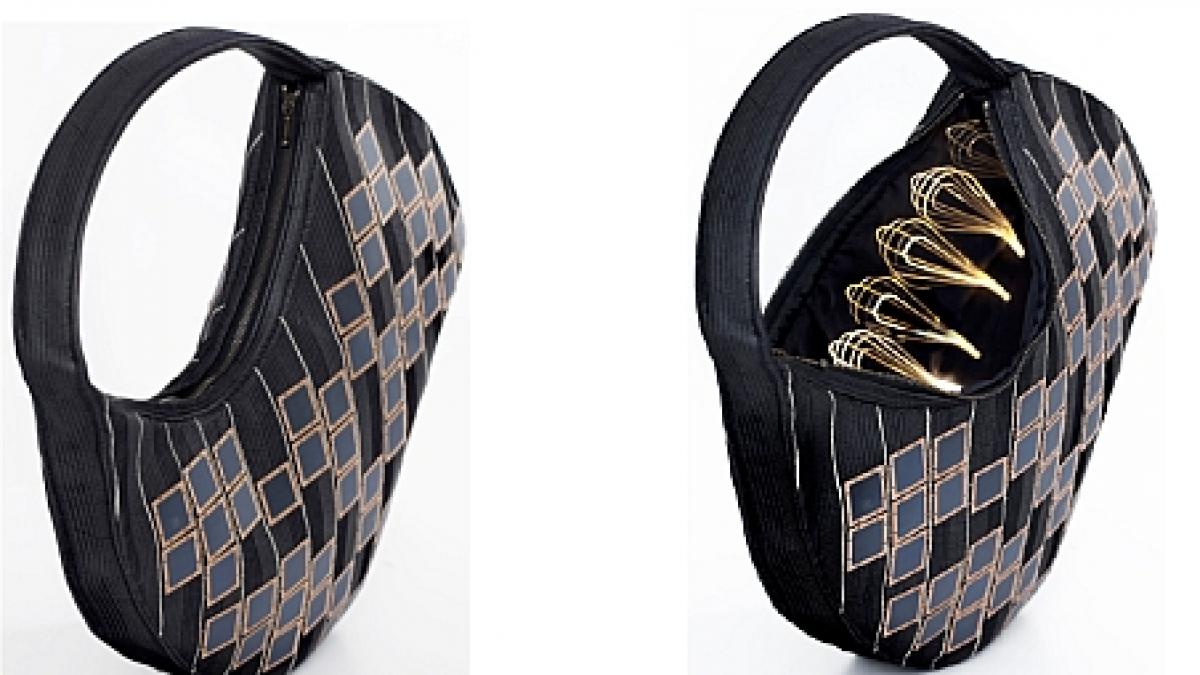 poseta brodata cu panouri solare incarcator pentru mobil