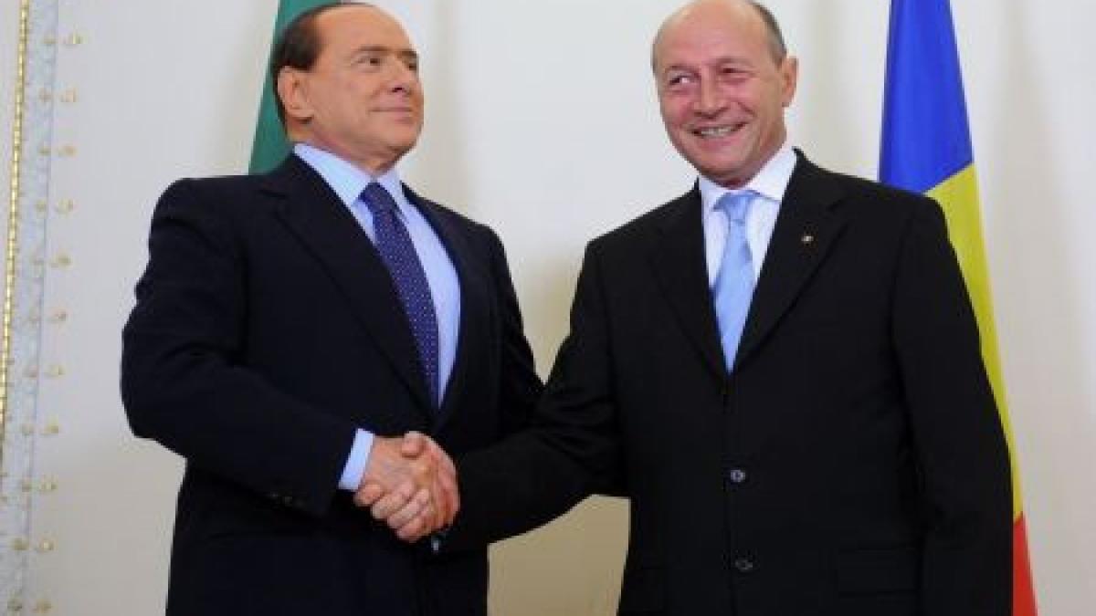 premierul italian silvio berlusconi s a intalnit cu traian basescu si sorin oprescu