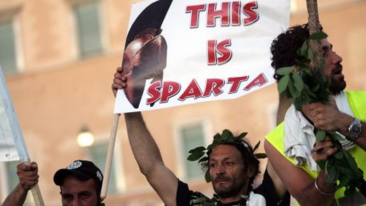 grecia spartanii au protestat impotriva masurilor de austeritate adoptate de guvern