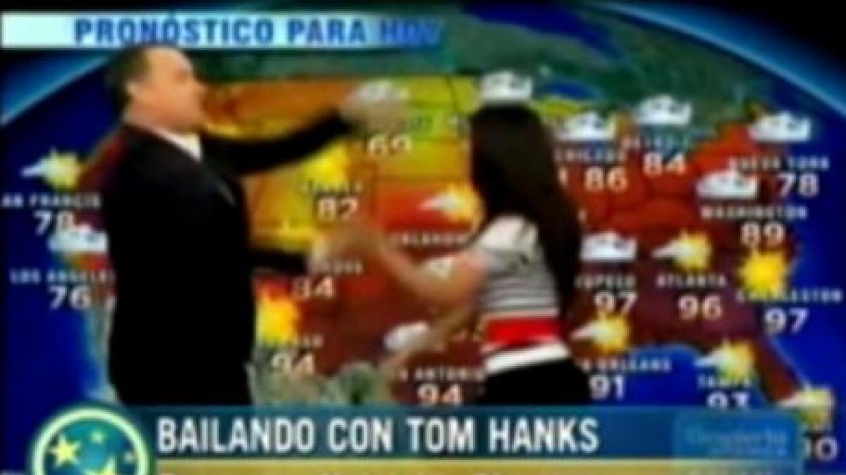 tom hanks danseaza cu o prezentatoare a rubricii meteo in direct