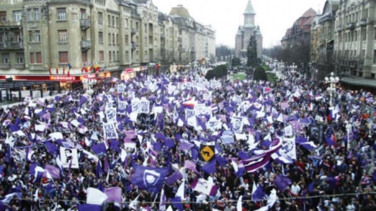peste 3 000 de banateni au protestat fata de retrogradarea echipei poli timisoara