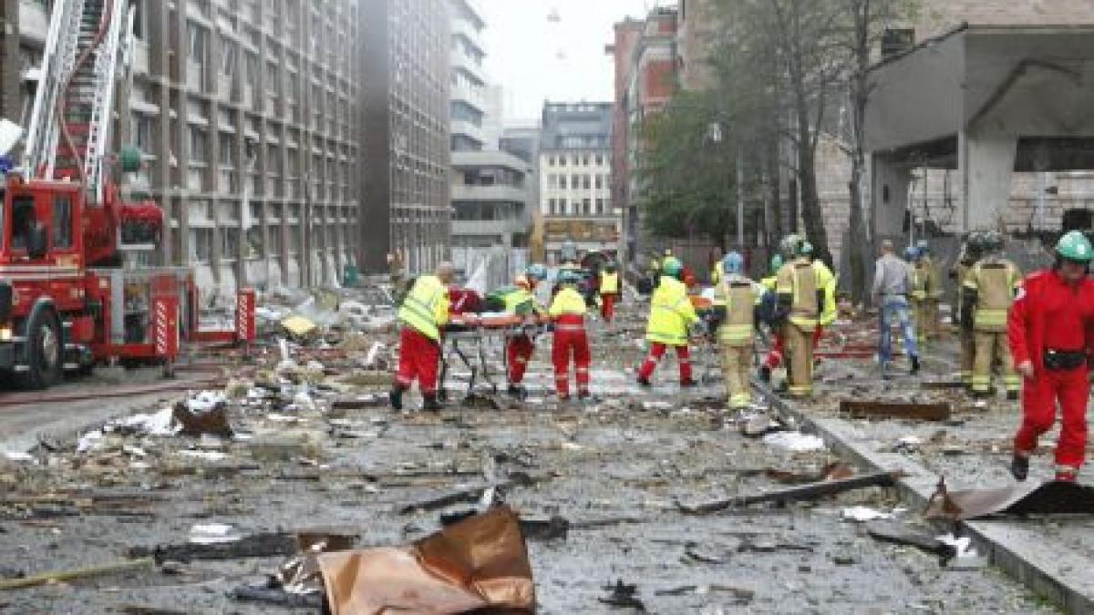 explozie fara precedent la sediul guvernului din oslo cel putin sapte morti si zeci de raniti