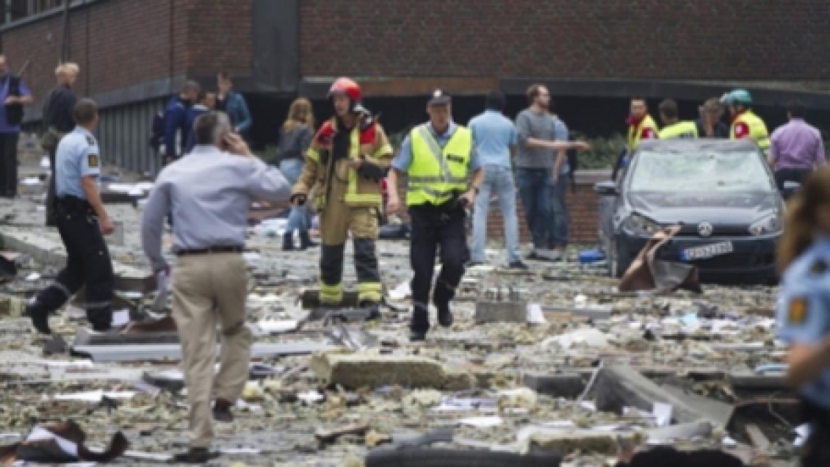 imagini filmate imediat dupa atentatul din oslo vezi cum arata cladirea guvernului