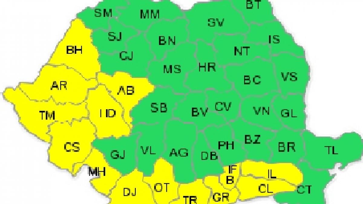 cod galben de canicula pentru 14 judete din tara si bucuresti