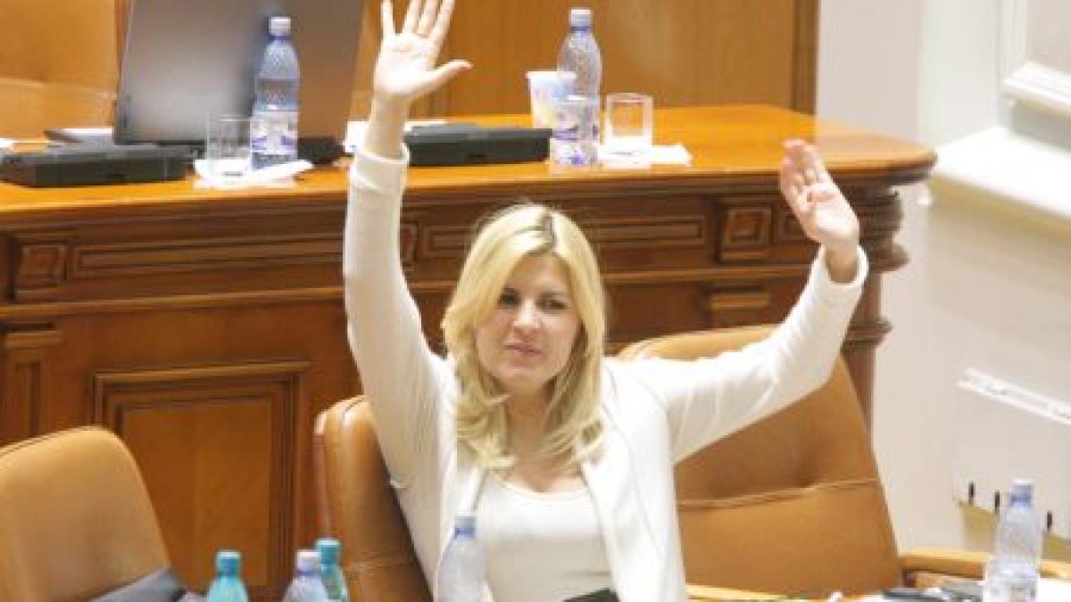 domnul elena gabirela udrea asta a scris pe scaunul rezervat pentru ministru la meciul romania