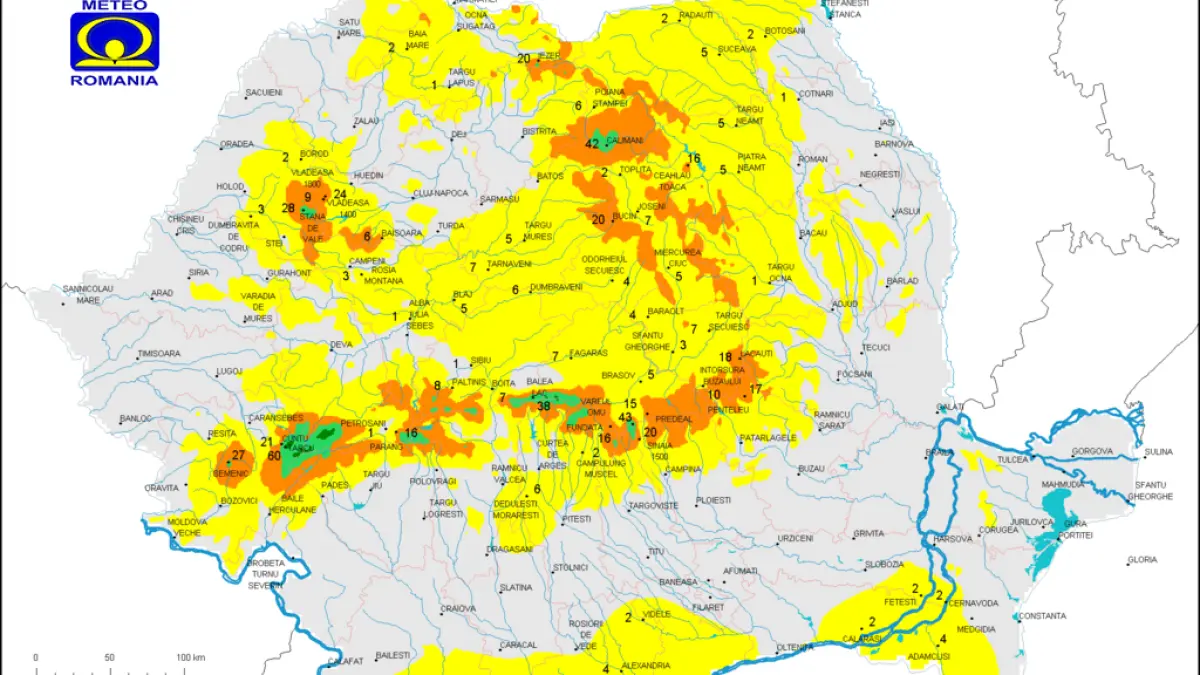 vezi harta cu grosimea stratului de zapada afla unde sunt cele mai bune partii si unde a nins cel