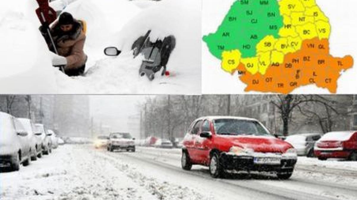 romania acoperita de zapada cod portocaliu de ninsori vezi zonele afectate si prognoza meteo