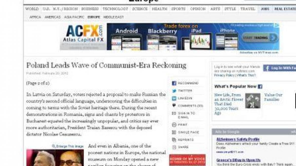 new york times nepopularul traian basescu seamana tot mai mult cu dictatorul ceausescu