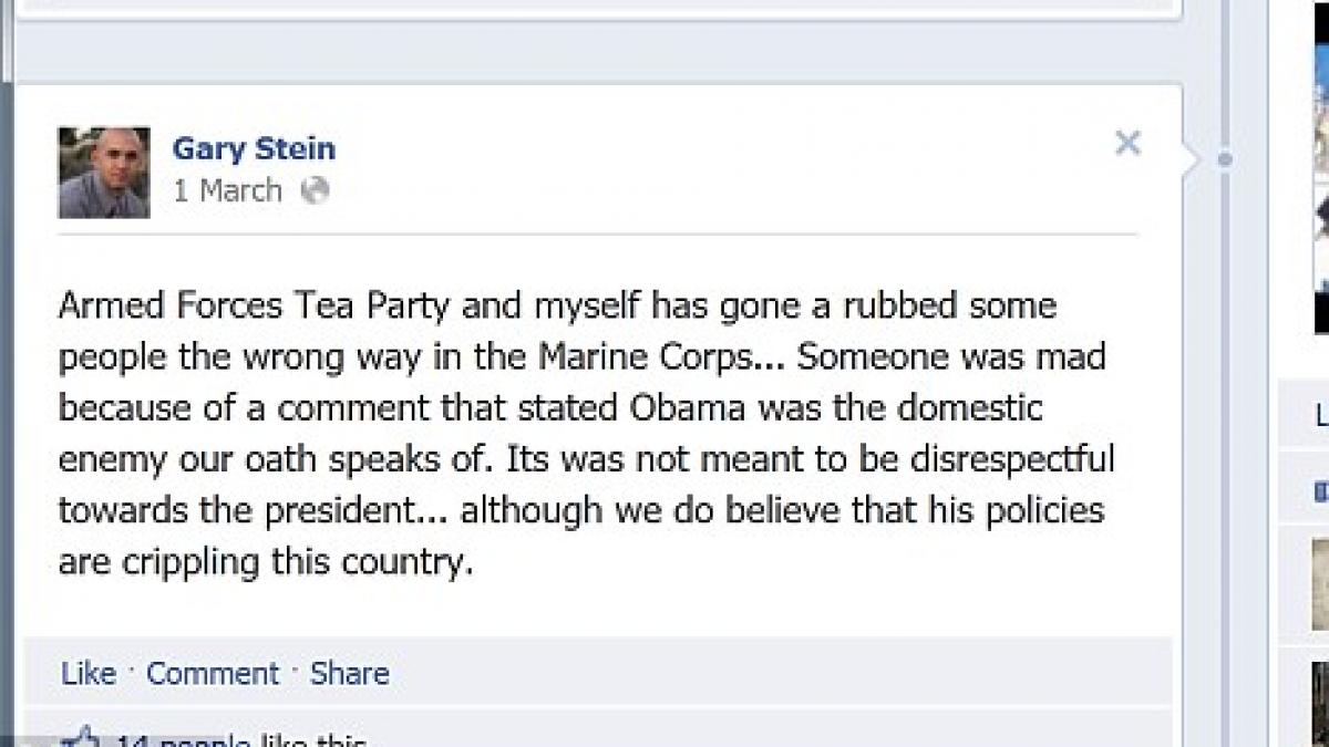 puscasul marin care l a insultat pe obama pe facebook exclus din armata si retrogradat