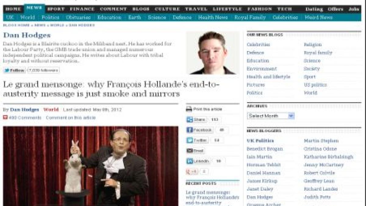 presa conservatoare britanica il ataca pe liderul de la elysee hollande nu este zgarcit in iluzii
