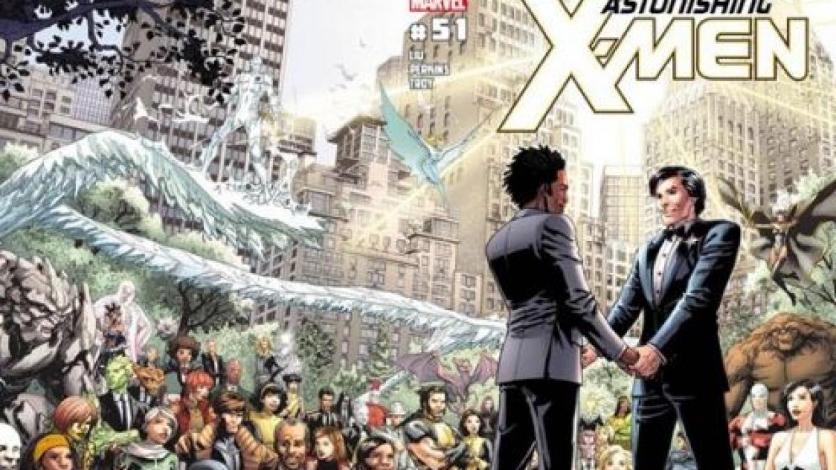 x men sustine comunitatea gay prima casatorie dintre doi homosexuali din benzile desenate