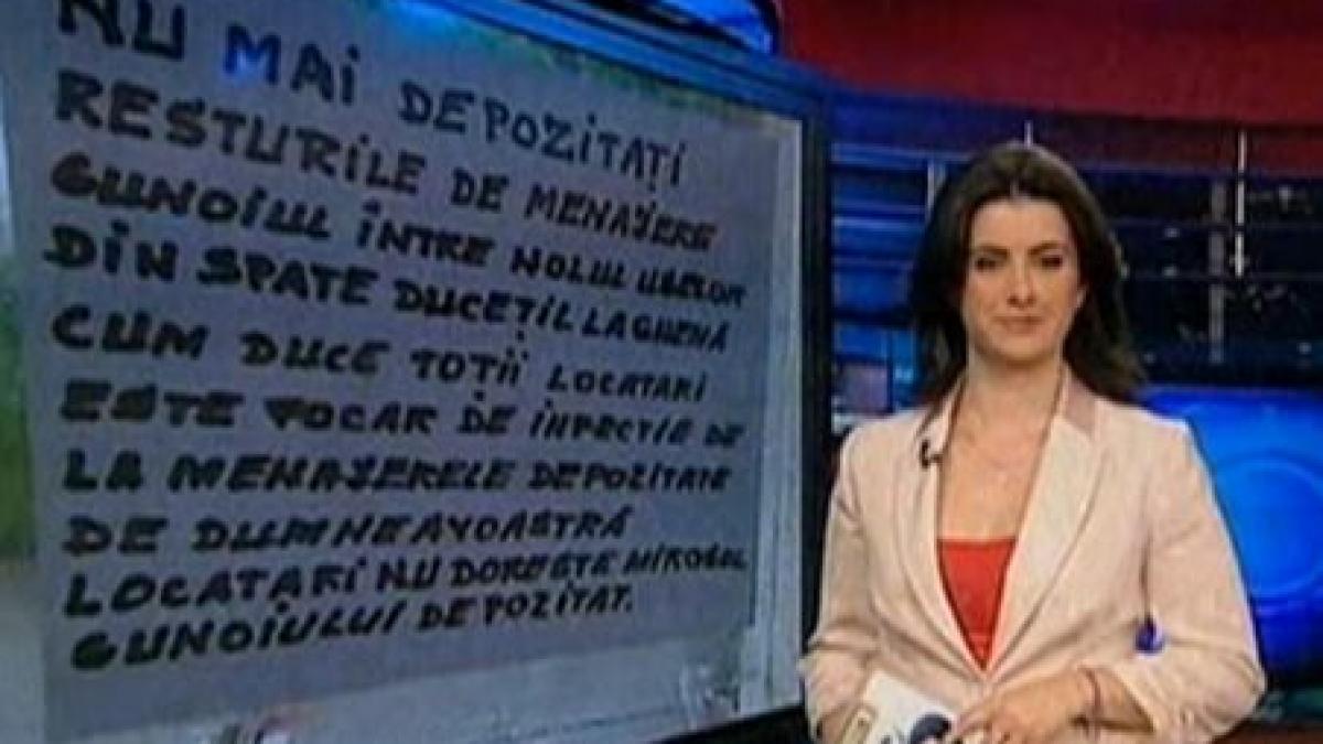 limba romana macelarita de afisele din scarile blocurilor