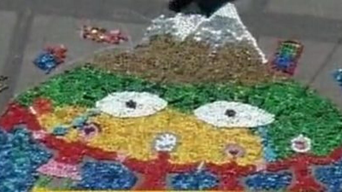 romania a marcat ziua mondiala a mediului cu desene din capace de peturi