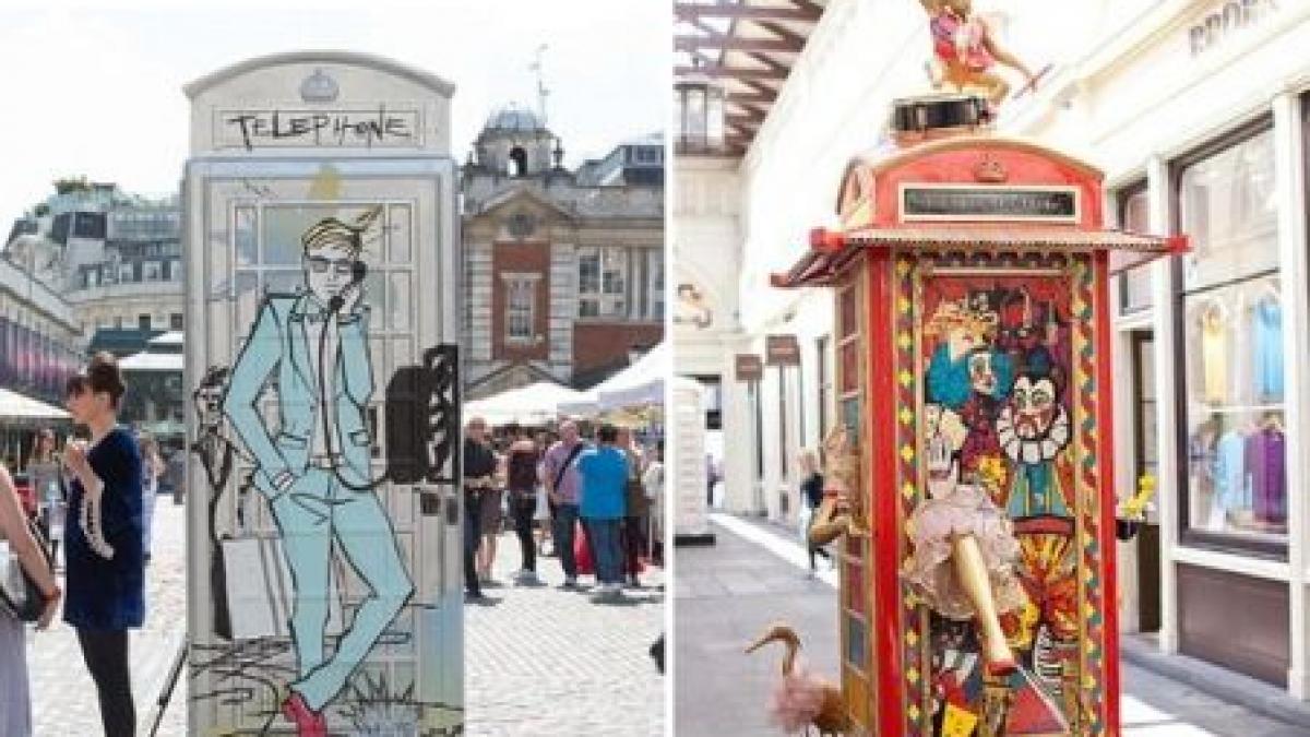 trafalgar square din londra invadat de cabine telefonice neobisnuite