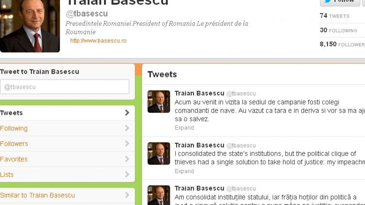 poveste venita de peste mari pe twitterul lui basescu cine va salva tara si a ajuns la sediul de