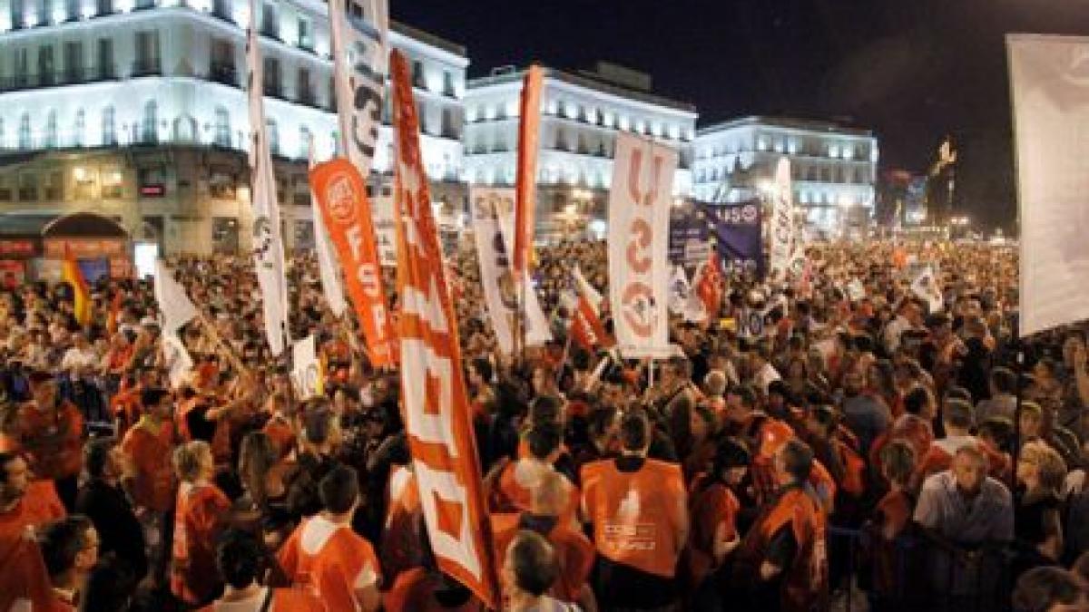 spania protestatarii calmati cu gloante de cauciuc si bastoane