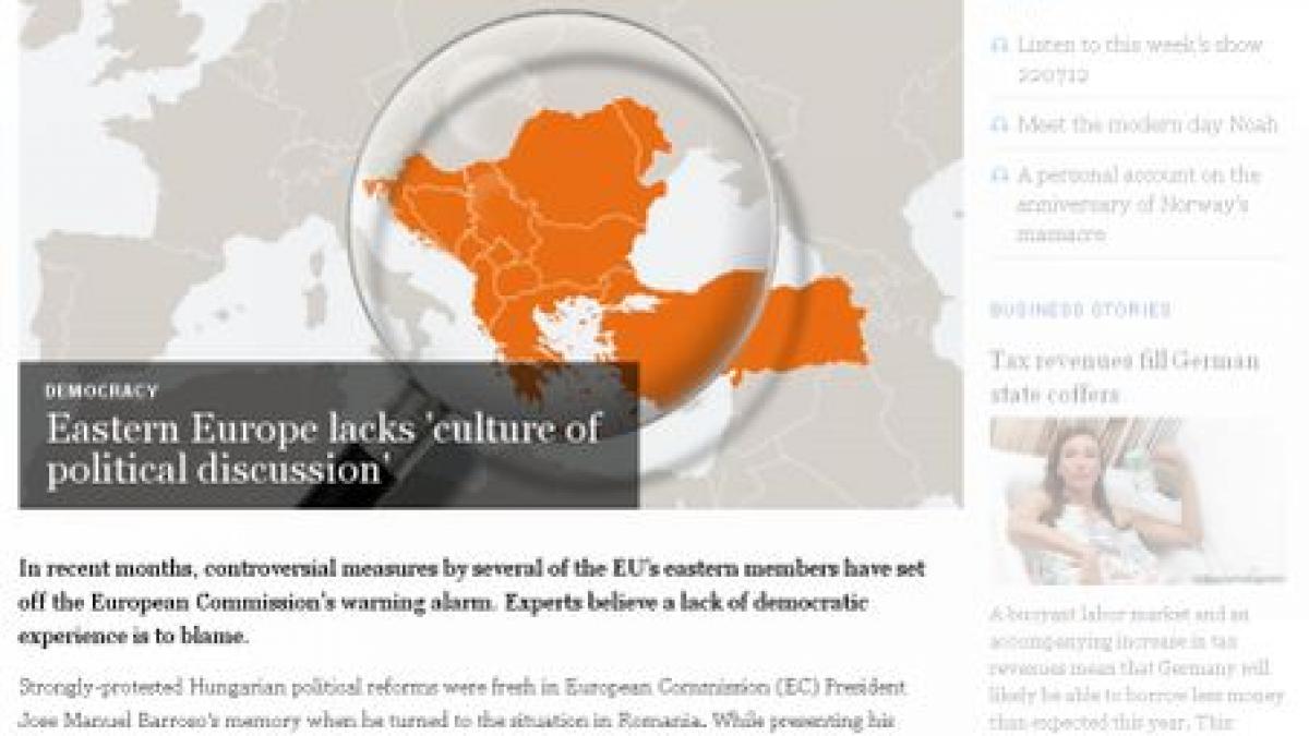 deutsche welle situatia din romania si bulgaria arata ca in tari est europene lipseste cultura