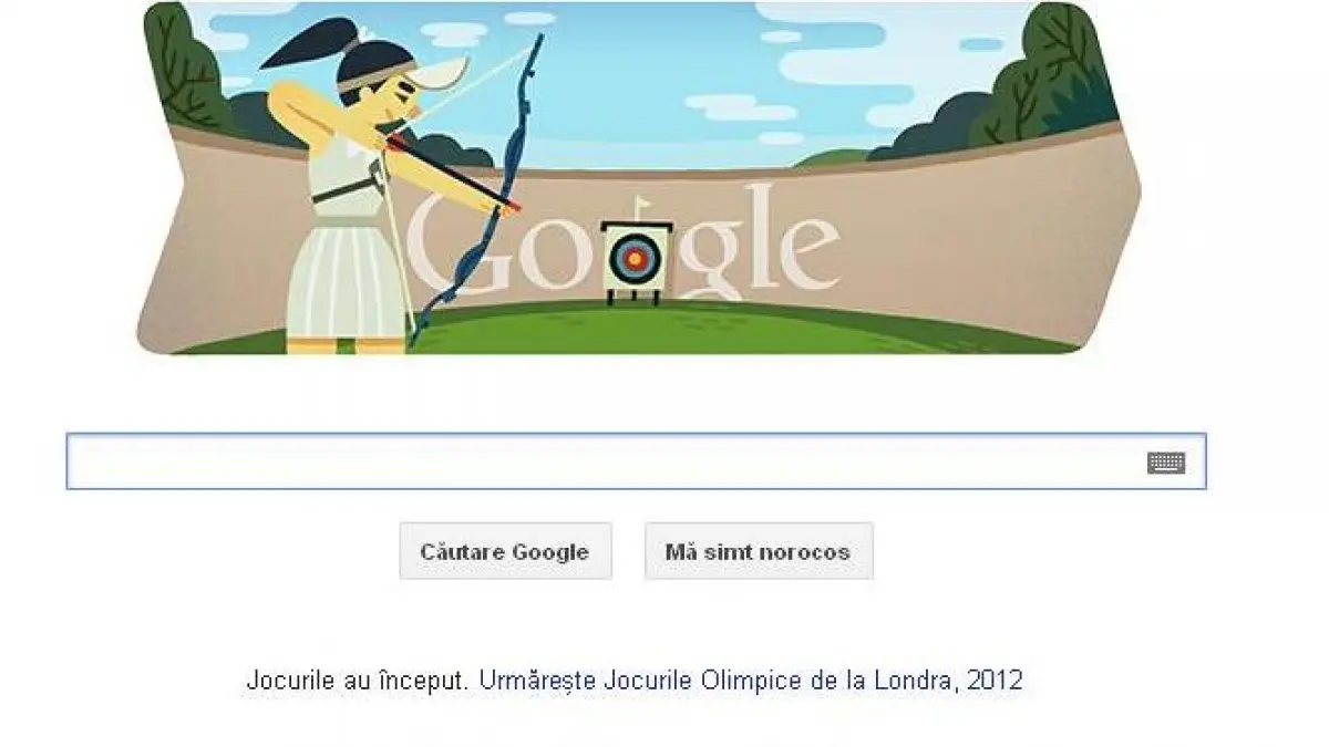 google isi schimba logo ul pentru a face referire la proba tirului cu arcul in jocurile olimpice