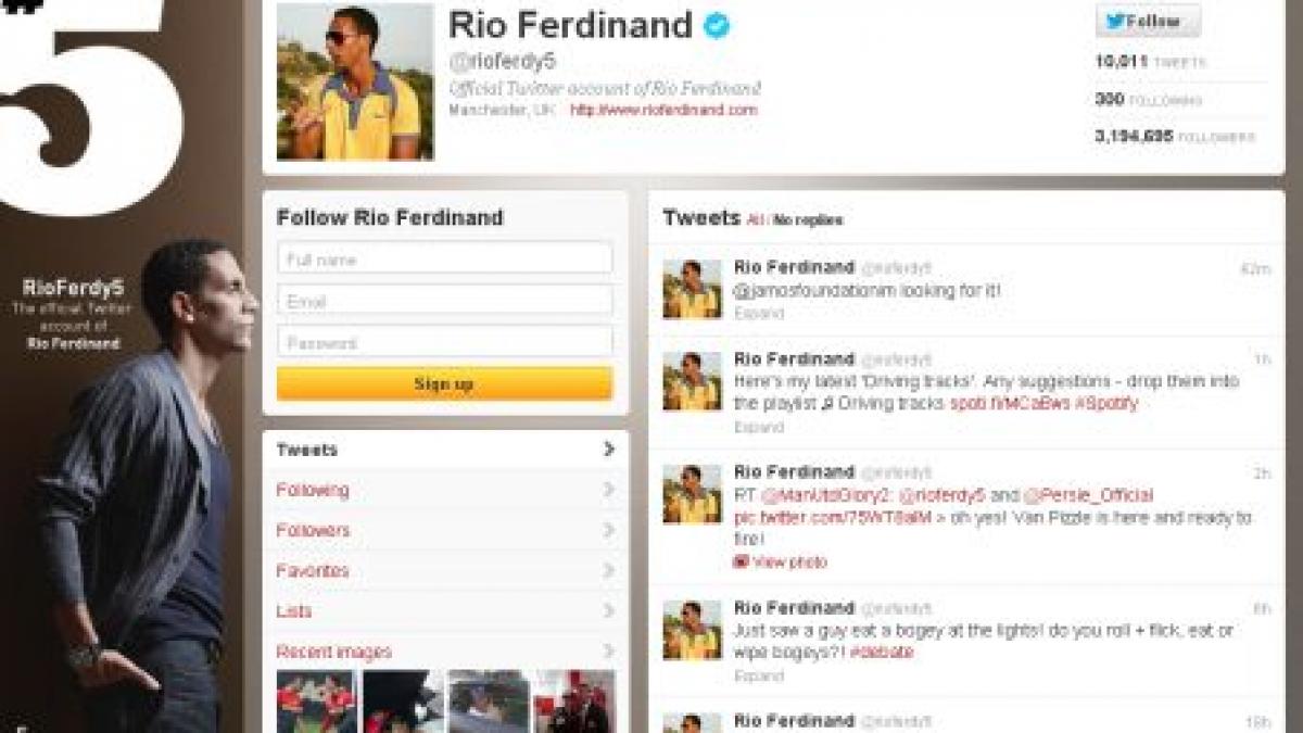 postare pe twitter de 45 000 de lire sterline cu atat a fost amendat rio ferdinand pentru un