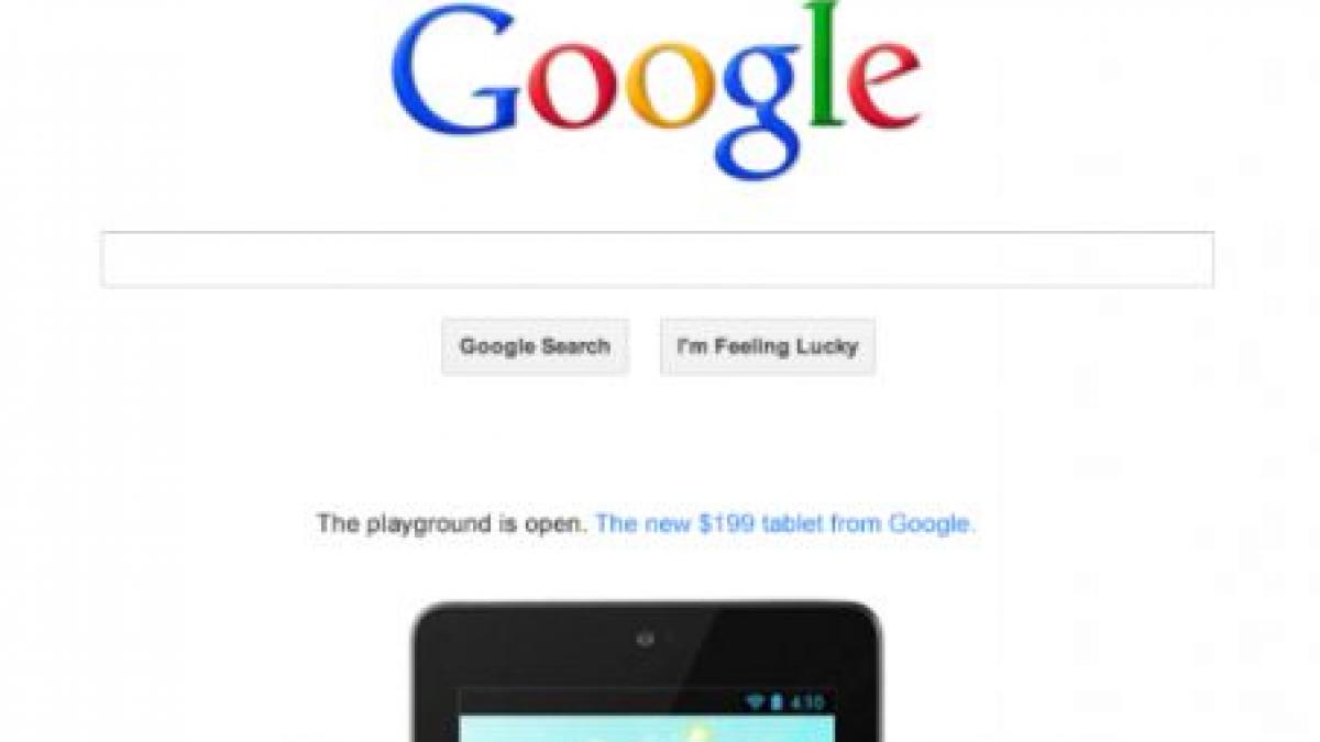 reclama agresiva google isi promoveaza tableta pe pagina de pornire