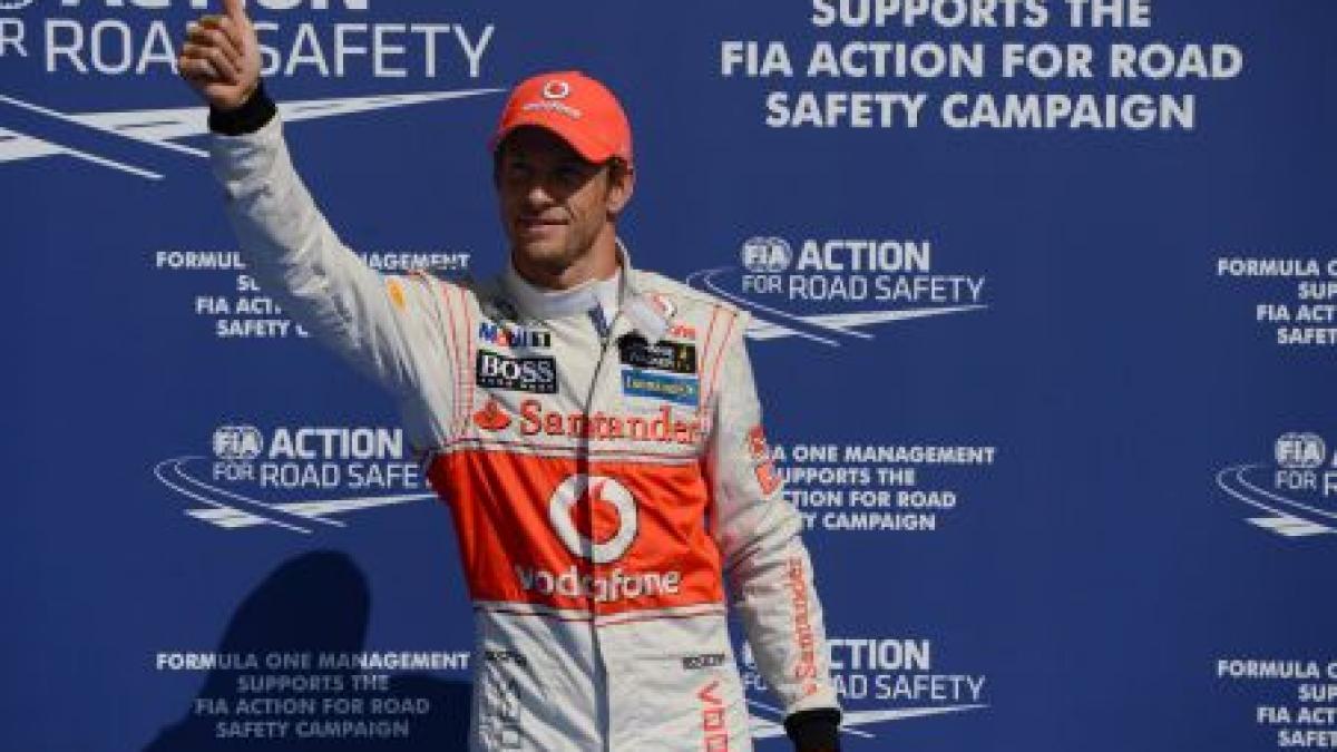 jenson button va pleca de pe prima pozitie a grilei de start a mp al belgiei