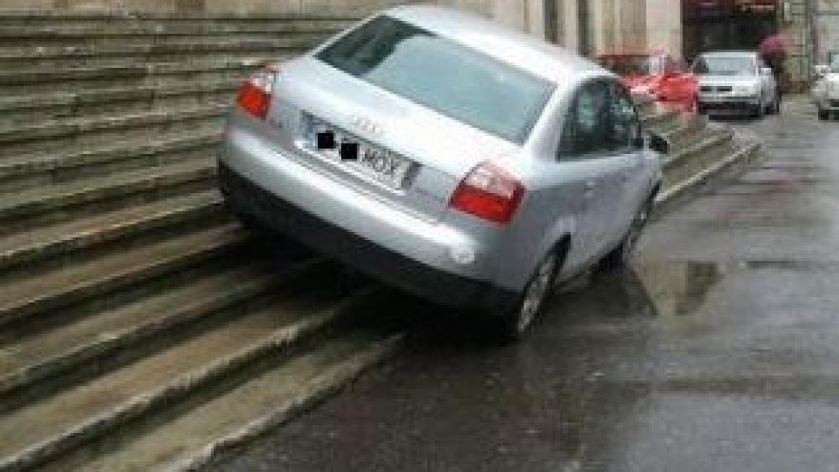 se crede cel mai mare smecher din bucuresti unde credeti ca si a parcat masina