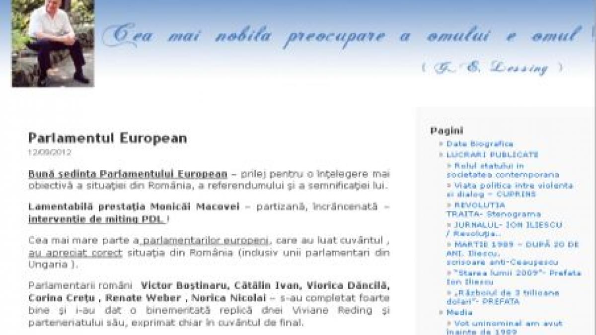 iliescu buna sedinta pe privind romania lamentabila prestatia monicai macovei partizana si