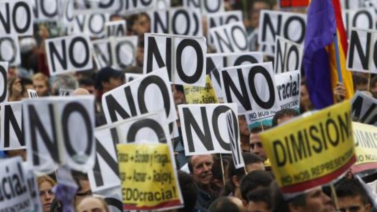 noua manifestatie la madrid impotriva austeritatii la apelul miscarii indignatilor