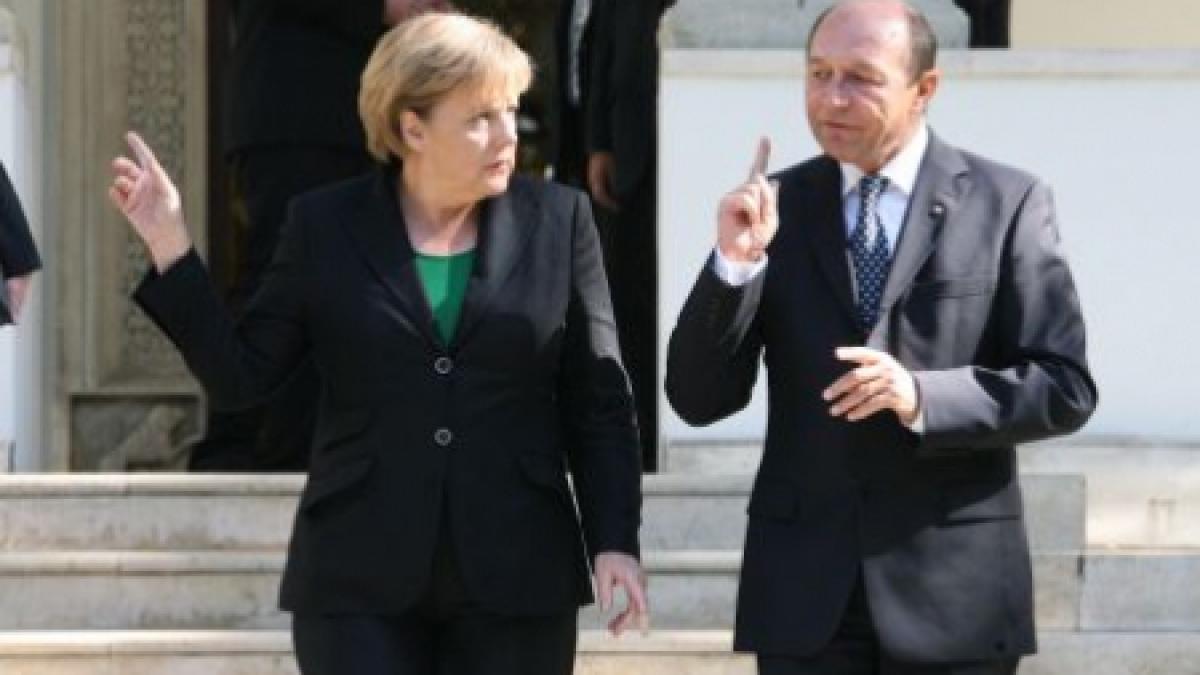 care a fost subiectul intrevederii lui traian basescu cu angela merkel dupa congres
