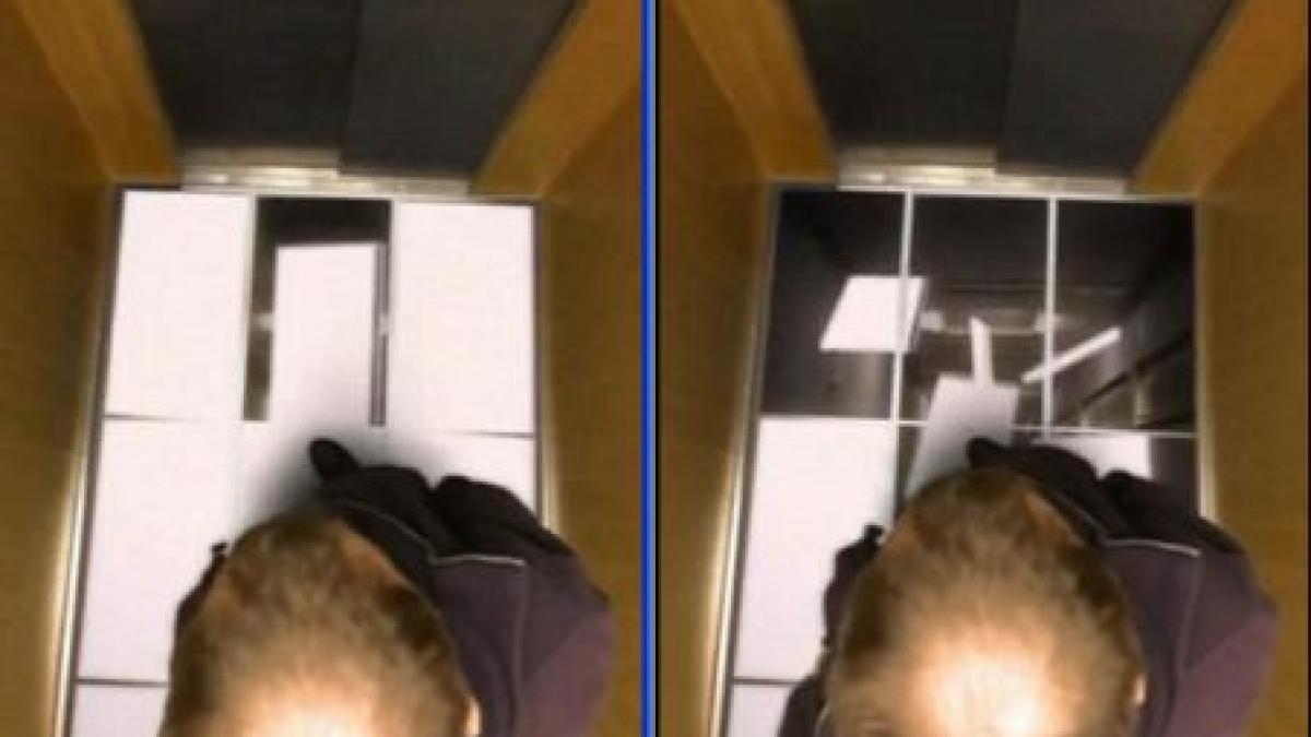 captivi intr un lift de cosmar podeaua se desface bucata cu bucata sub privirile ingrozite ale