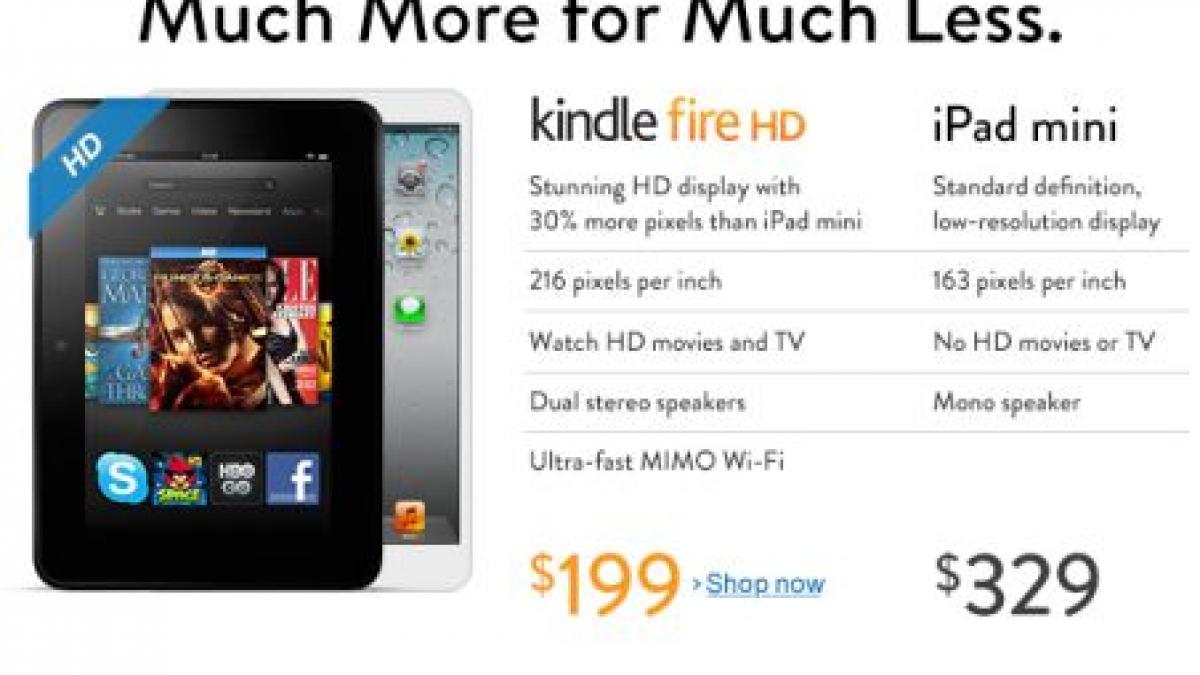 amazon ataca ipad mini comparatia cu kindle fire hd da de pamant cu tableta apple