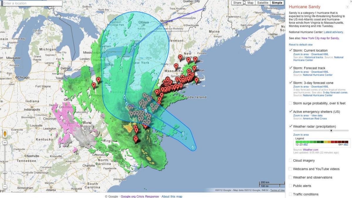 uraganul sandy a incins internetul harta pe care au accesat o milioane de americani