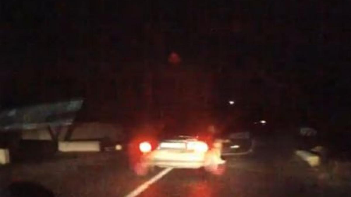 incredibil tentativa de jaf in trafic filmata pe o sosea din romania