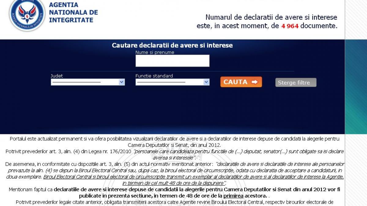 cat au in conturi candidatii la alegerile parlamentare ani a publicat declaratiile lor de avere