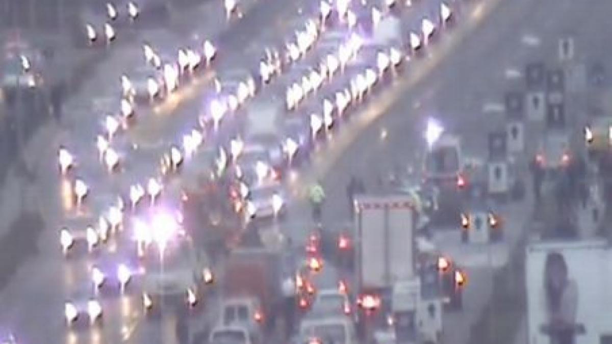 a fost blocaj rutier in zona baneasa din capitala in urma unui accident rutier soldat cu un mort