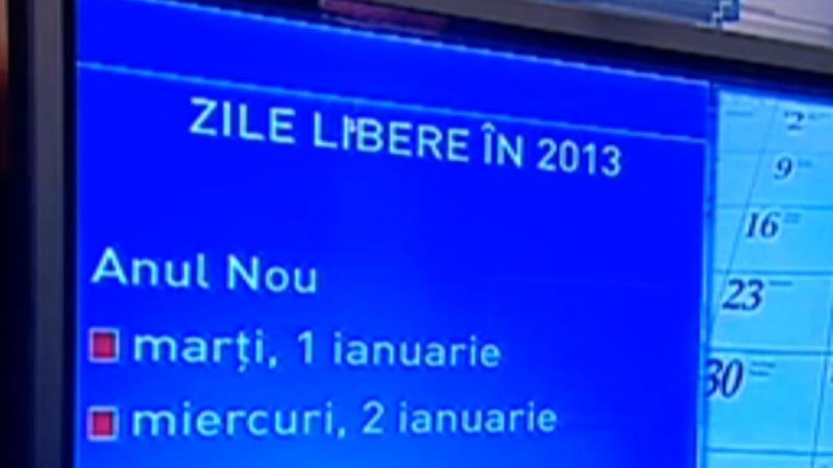 romanii au 12 zile libere stabilite prin lege in 2013