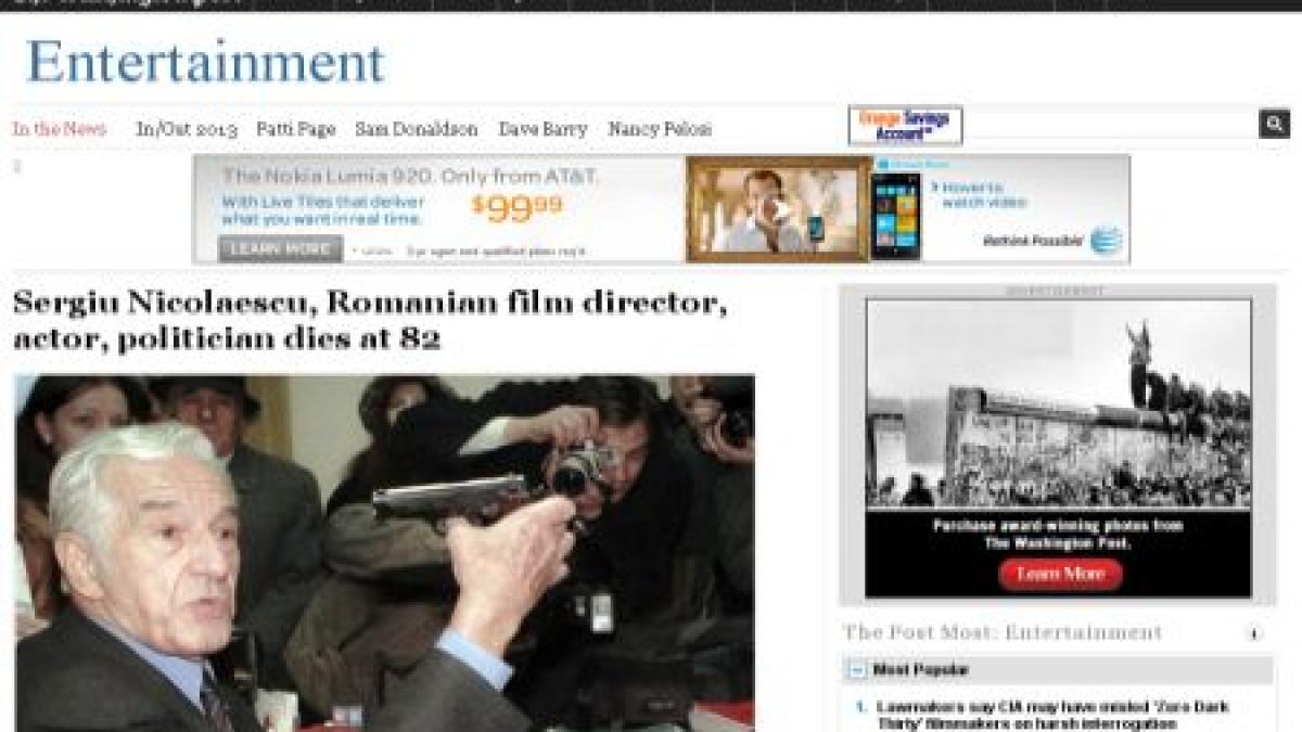 moartea lui sergiu nicolaescu in presa internationala un prolific regizor roman a murit