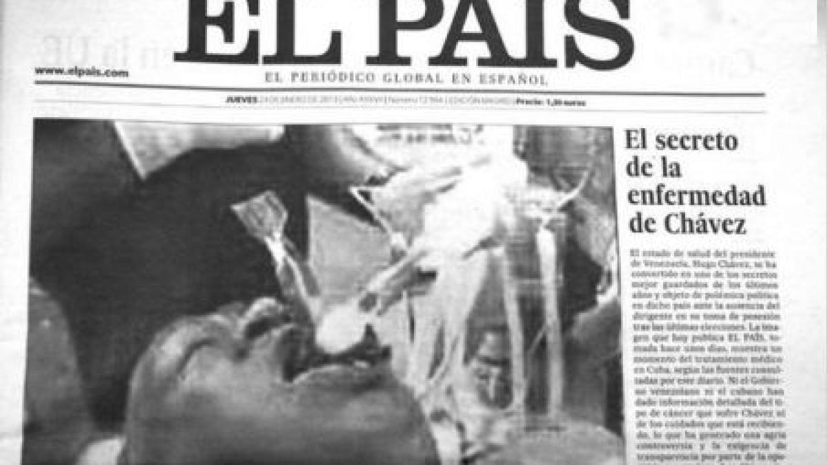 gafa comisa de ziarul el pais fotografie falsa cu hugo chavez intubat venezuela ameninta cu proces