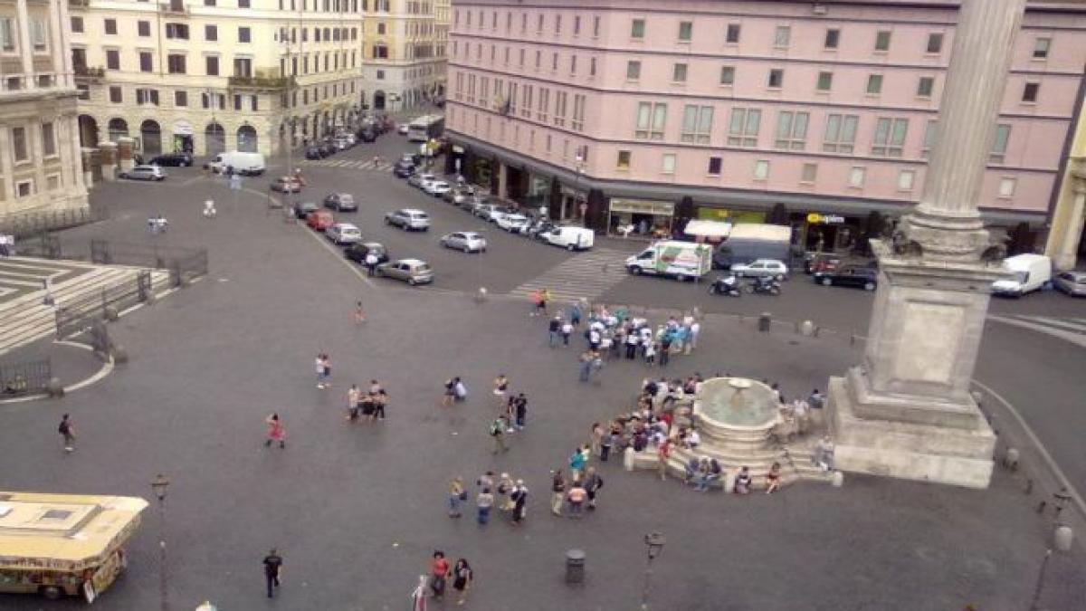 jaf esuat pe strazile din centrul romei