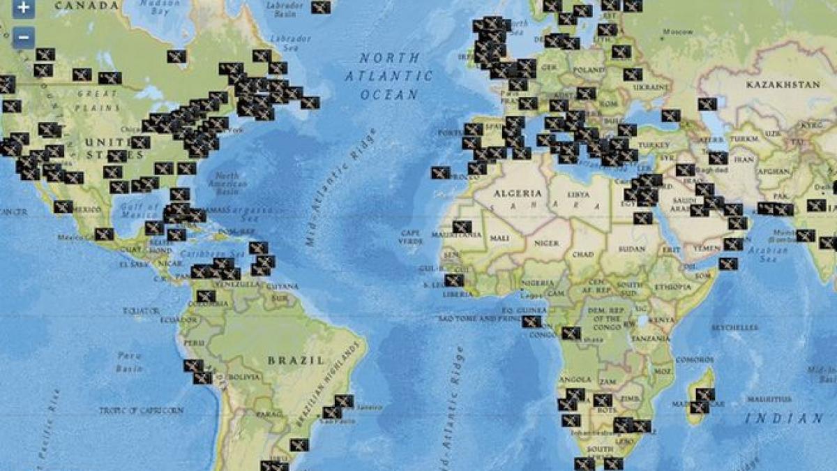 Harta interactivă a locurilor fotografiate din spaţiu