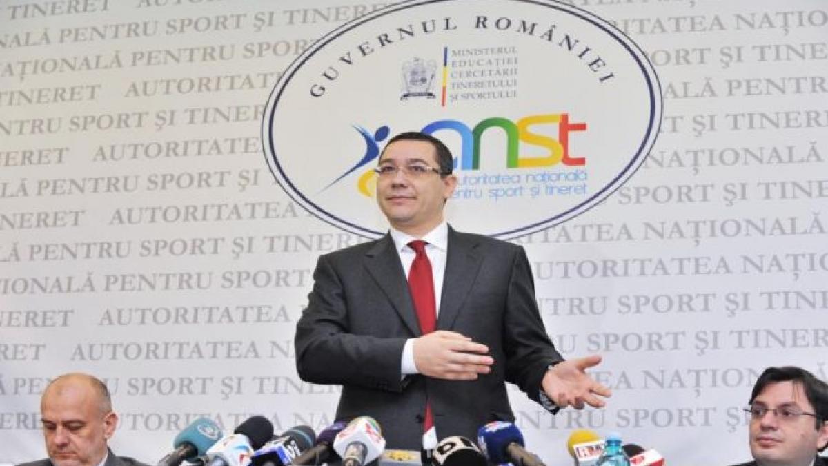 victor ponta cere urgentarea elaborarii unui pachet legislativ pentru sustinerea sportului romanesc