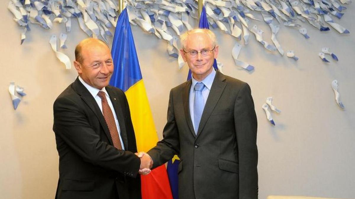 Traian Băsescu s-a întâlnit cu preşedintele Consiliului European la Palatul Cotroceni